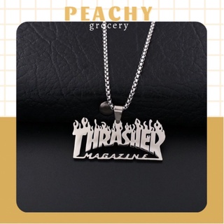 [VIDEO THẬT] Dây Chuyền Mặt Chữ Thrasher Cool Ngầu Dành Cho Nam Và Nữ Unisex Peachy