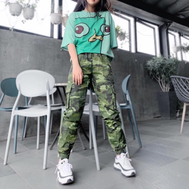 QUẦN JOGGER CAMO BOX PANT UNISEX MÀU XANH - QUẦN KAKI BO LAI LÍNH 2 TÚI -  MM