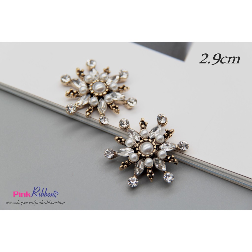 Charm mạ vàng xi bông tuyết 2.9cm
