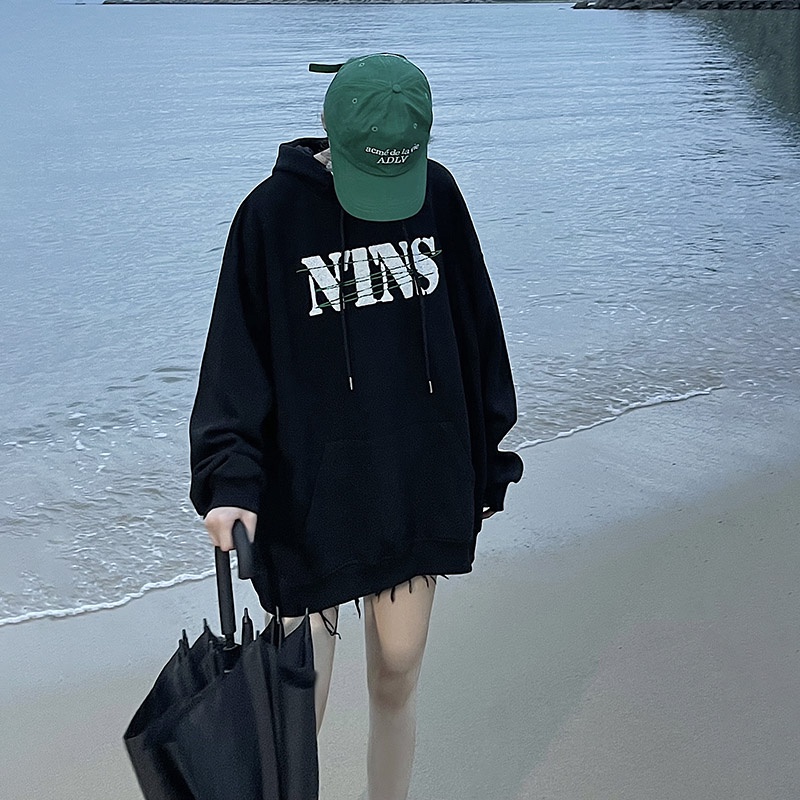 NRVP Áo Hoodie Nữ Tay Dài Dáng Rộng Thời Trang Phong Cách Hàn Quốc