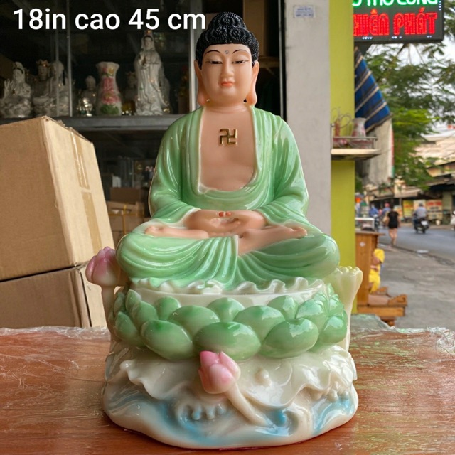 Tượng di lạc đá 18 in cao 45 cm cao cấp