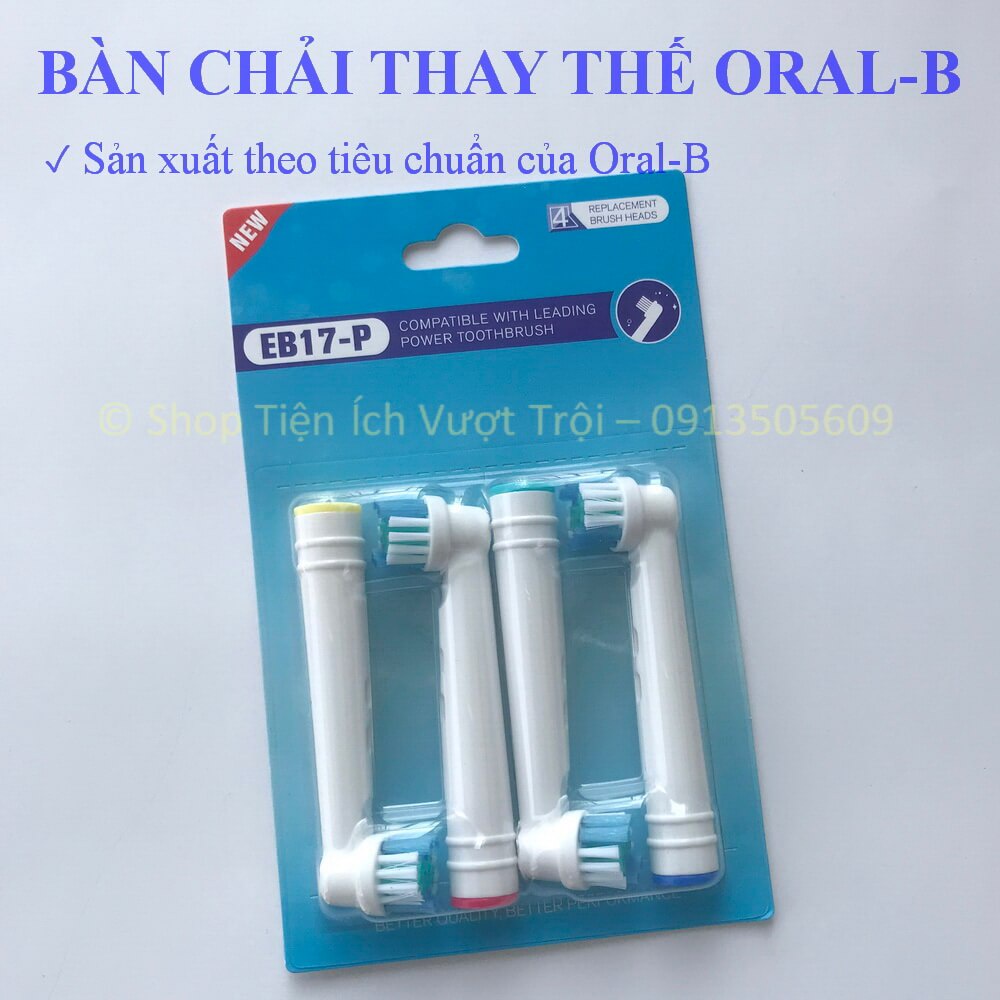 Đầu bàn chải dùng cho bàn chải điện Oral-B Braun, set bộ 4 cái bàn chải điện thay thế-Tiện Ích Vượt Trội
