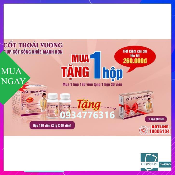 [CHÍNH HÃNG ] Cốt Thoái Vương - Hộp 180 Viên Tặng Kèm Hộp 30 Viên - Hỗ Trợ Thoái Hóa Xương Khớp