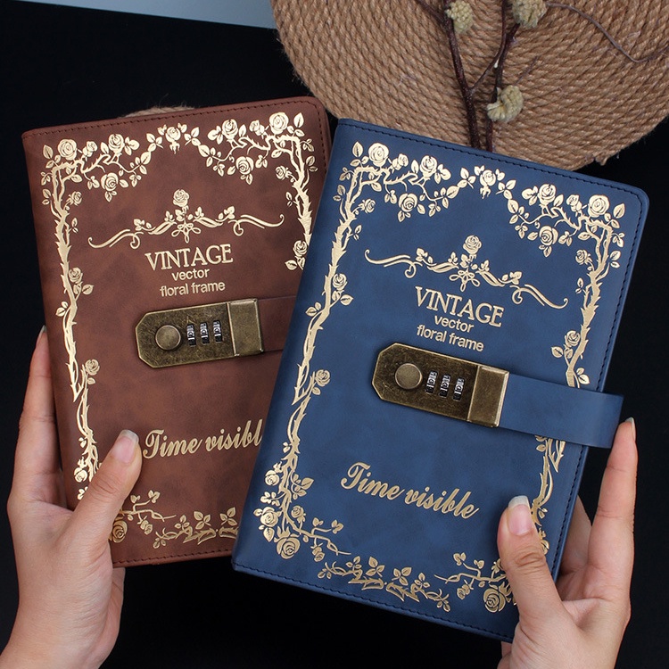SỔ TAY, NHẬT KÝ VINTAGE CÓ KHÓA MẬT KHẨU