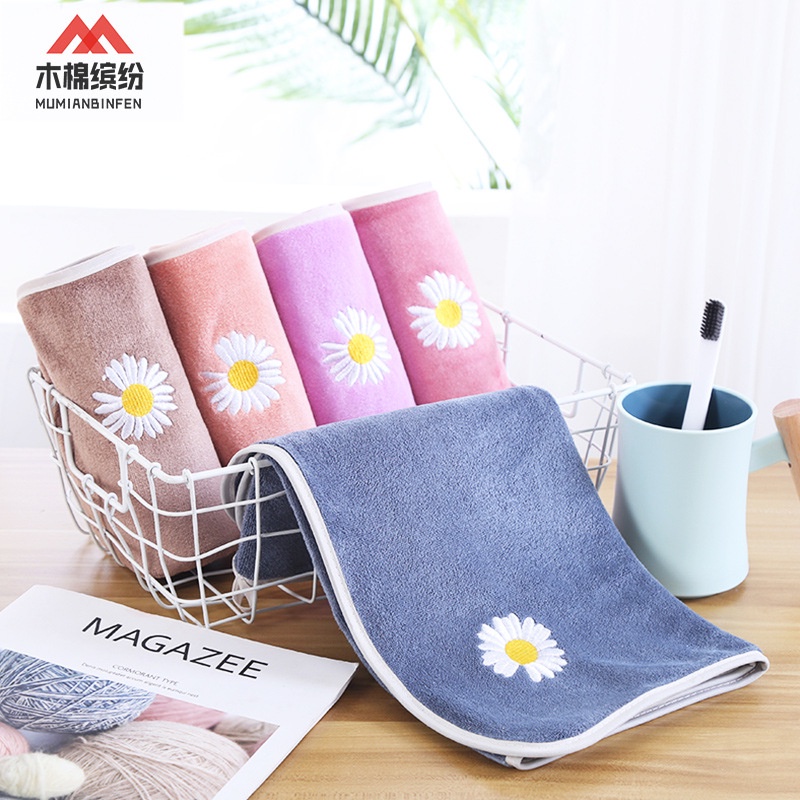 KHĂN TẮM ĐA NĂNG XUẤT NHẬT THÊU HOA CÚC SIÊU MỀM KHỔ LỚN 75cm x 35cm_HOT HIT _ Giá Bán Sỉ Lẻ