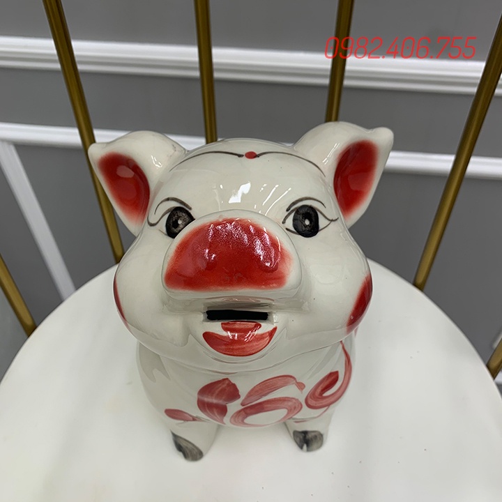 Ống heo lợn đất tiết kiệm sứ, lợn tiết kiệm đẹp giá rẻ cute dễ thương men sứ bát tràng