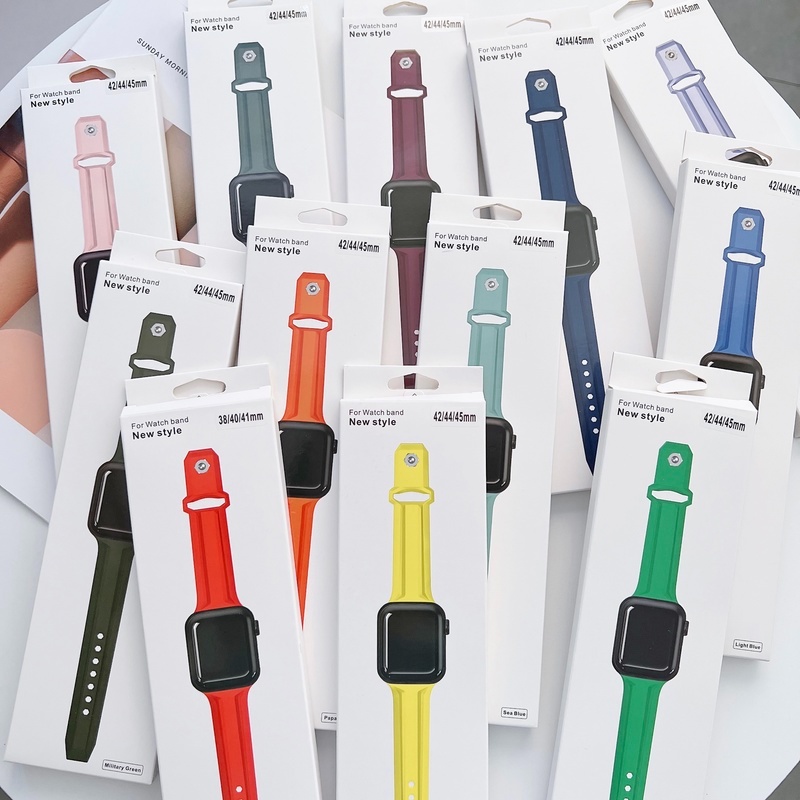 Dây Silicone Thay Thế 44mm 45mm 42mm 38mm 41mm Dành Cho iWatch Series 7 3 5 6 se