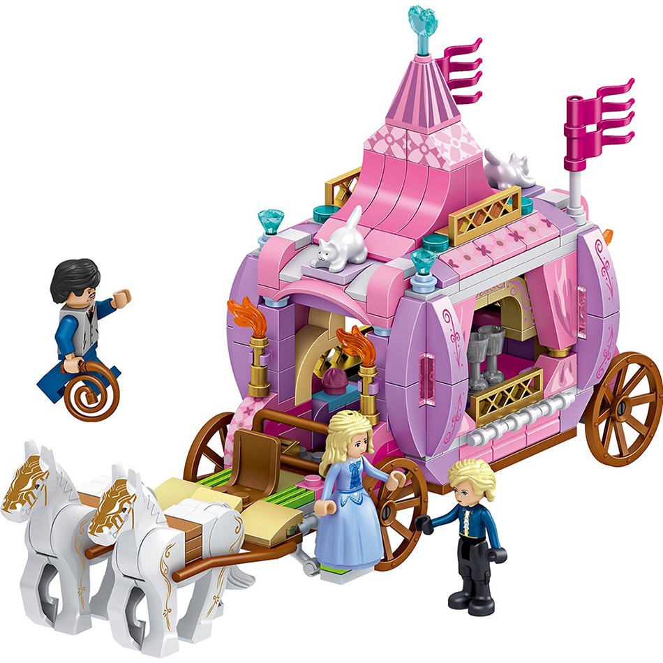 Bộ mô hình đồ chơi lego lắp ráp xe công chúa hoàng gia dùng làm quà tặng sinh nhật cho bé