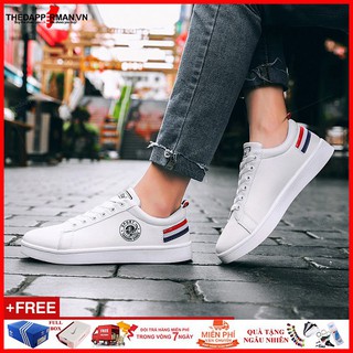 Giày sneaker thể thao nam trắng gót đỏ TDM7635