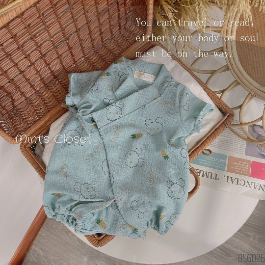 Body Đùi Yukata Hình Gấu Cho Bé Gái MINTSCLOSET Mint's Closet Size Từ 0-24 Tháng - BS6026