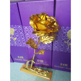 [GIẢM GIÁ] Hoa Hồng Mạ Vàng 24K - Có Đế [SDC]