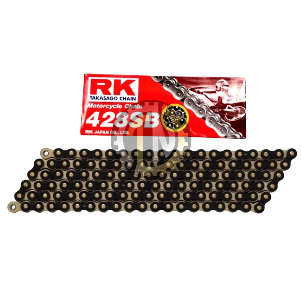 Sên RK đen vàng 428SB 9ly không phốt, dài 124 mắc chính hãng