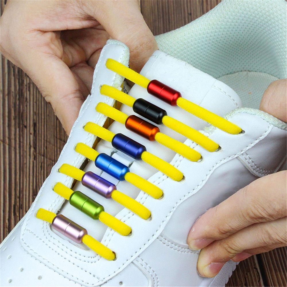 MOILYVN Dây Giày Co Giãn Không Cần Buộc Đầu Kim Loại Tiện Dụng
