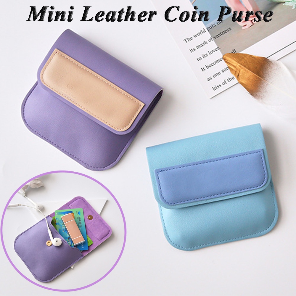 Ví Da Mini Mềm Đựng Tiền Xu / Thẻ / Tai Nghe Nhiều Màu Dành Cho Nam Nữ