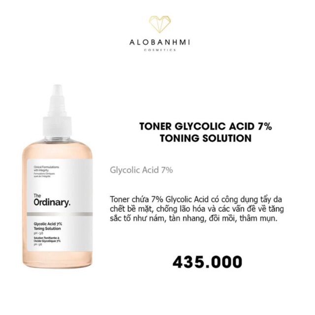 [BILL CANADA] Nước hoa hồng The Ordinary Glycolic Acid 7% Toning Solution