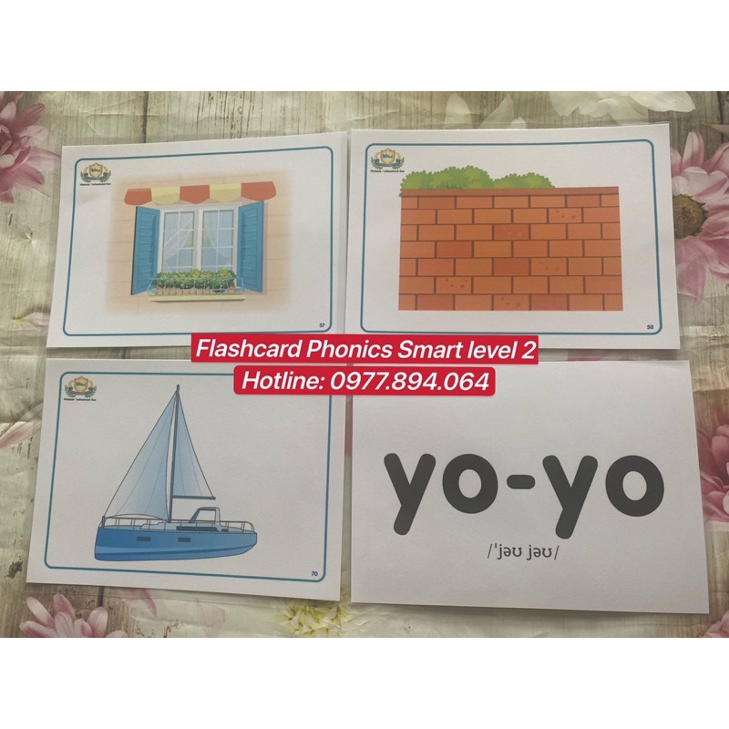 Flashcards Tiếng Anh Smart Phonics 1&2 thiết kế hai mặt ép plastics bền đẹp