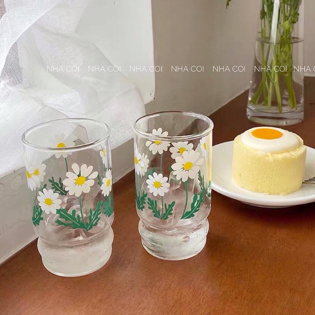 Ly thuỷ tinh hoa cúc  320ml