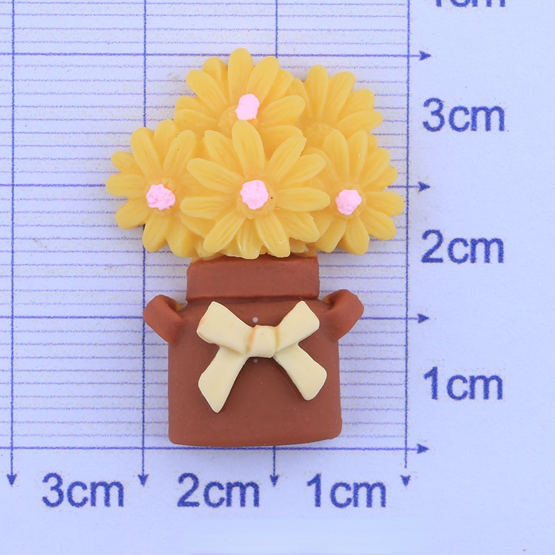 Set 5 Giá Đỡ Bút / Dây Buộc Tóc Hình Hoa Cúc Bằng Nhựa Resin Diy