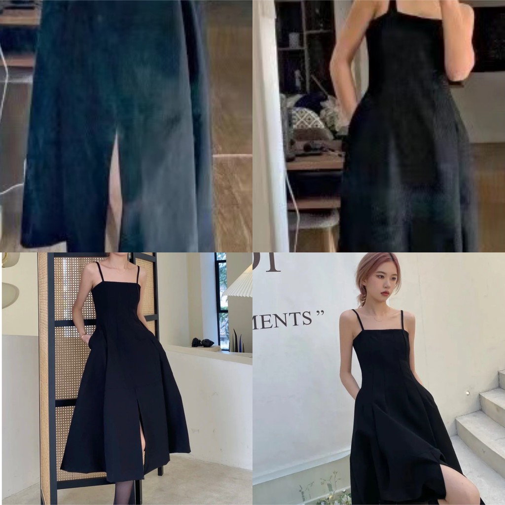 Váy Yếm Dáng Dài Màu Đen Thiết Kế Đơn Giản Trẻ Trung Hợp Thời Trang | BigBuy360 - bigbuy360.vn