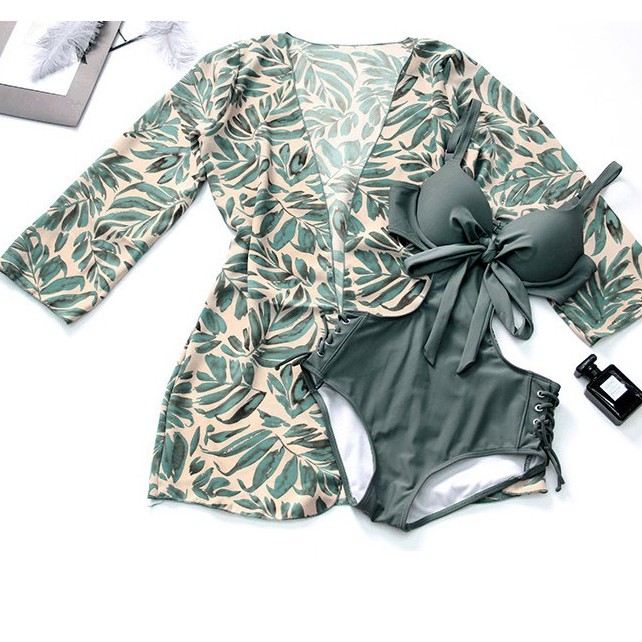 Bikini liền mảnh kèm choàng Mary Cao cấp 2164 [FREESHIP]Đồ bơi khoét eo Quyến rũ Gợi cảm [HÀNG SẴN]