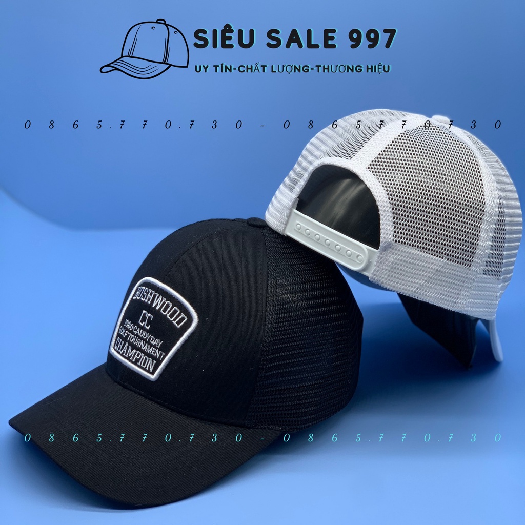 MŨ LƯỠI TRAI KẾT LƯỚI THÊU LOGO BUSHWODD THỜI TRANG ĐƠN GIẢN ĐẸP