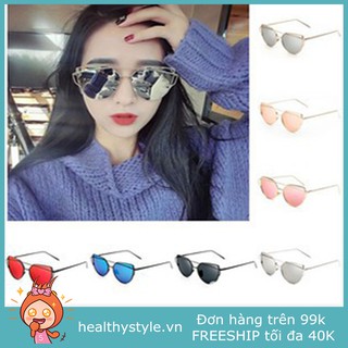 Kính mát gọng kim loại tráng gương phong cách cổ điển