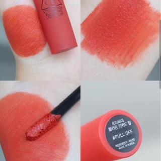 (CAM KẾT CHUẨN AUTH, TEM HIDDEN TAG) Son 3CE Blurring Liquid Lip Pull Off Màu Cam cà rốt