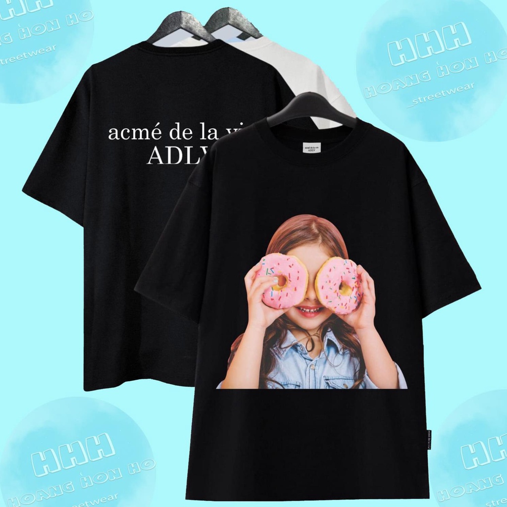 [Best Quality] Áo thun ADLV Bé Gái Bánh Donut Hồng-Cotton 2c 100% -Full Tag Bọc - Streetwears SG
