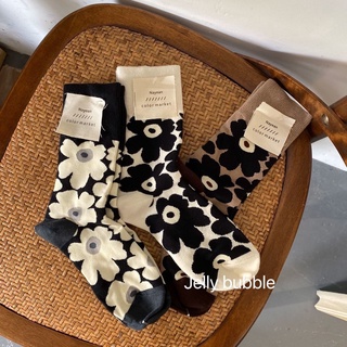 Vớ cotton họa tiết hoa phong cách thời trang Hàn retro xinh xắn