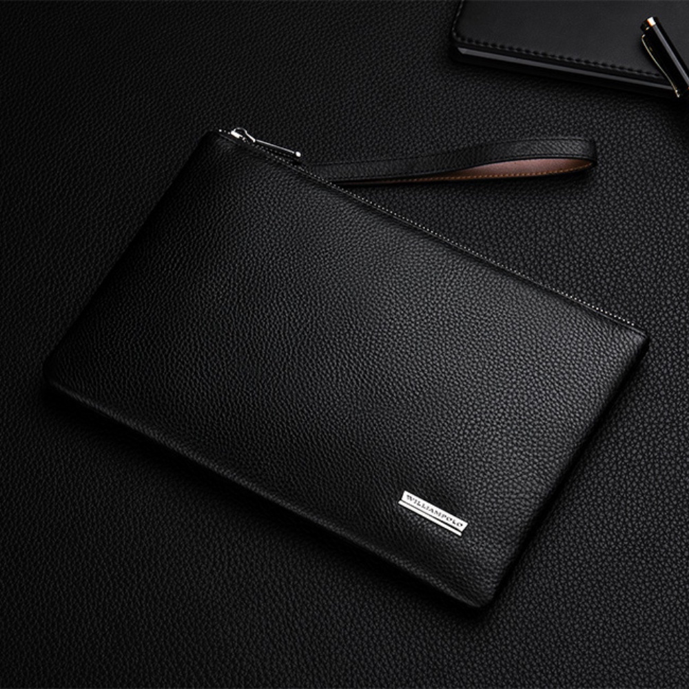 Ví Nam Cầm Tay Cao Cấp William POLO,Chất liệu Da Bò thật,Túi clutch nam ,,Chống nước- Vệ sinh dễ dàng- 𝑰𝑩𝑨𝑮