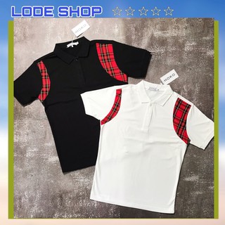 ÁO THUN POLO NAM CỔ TRỤ PHỐI CARO ĐỎ THỜI TRANG SIÊU HOT