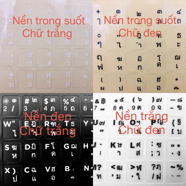 Miếng dán bàn phím Thái Lan / Hàn / Nhật / Ả Rập / Nga