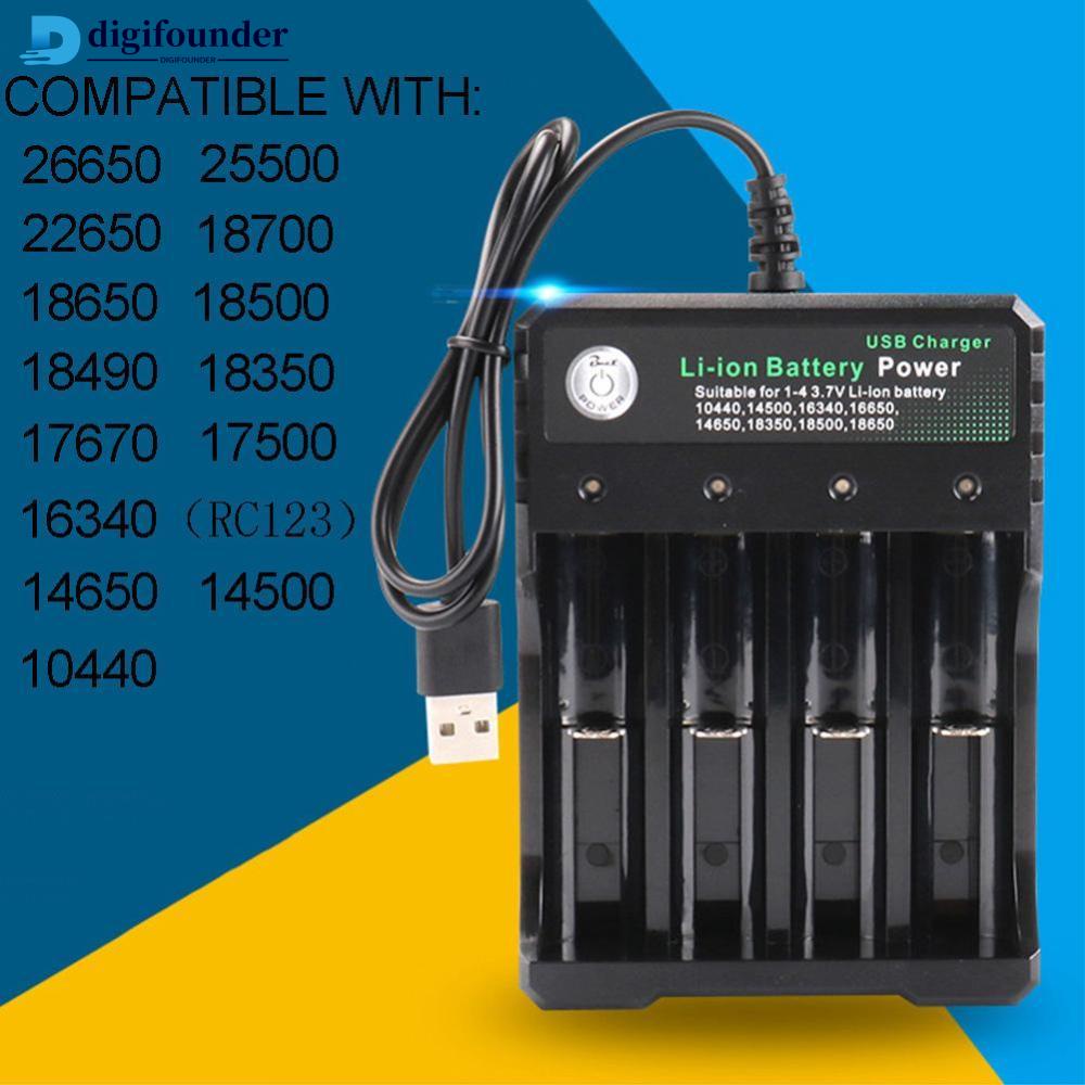 Bộ Sạc Pin Bốn Khe DIGIFOUNDER Cho 18650 18500 16340 14500 26650 B5C2