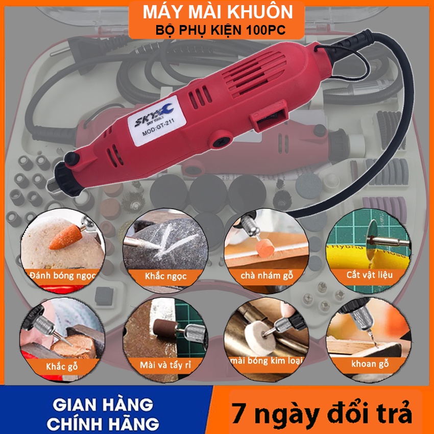 Bộ mài khuôn 100 chi tiết (xh211) khoan cắt đa năng, máy làm lũa cây cảnh, mài khuôn 100 chi tiết