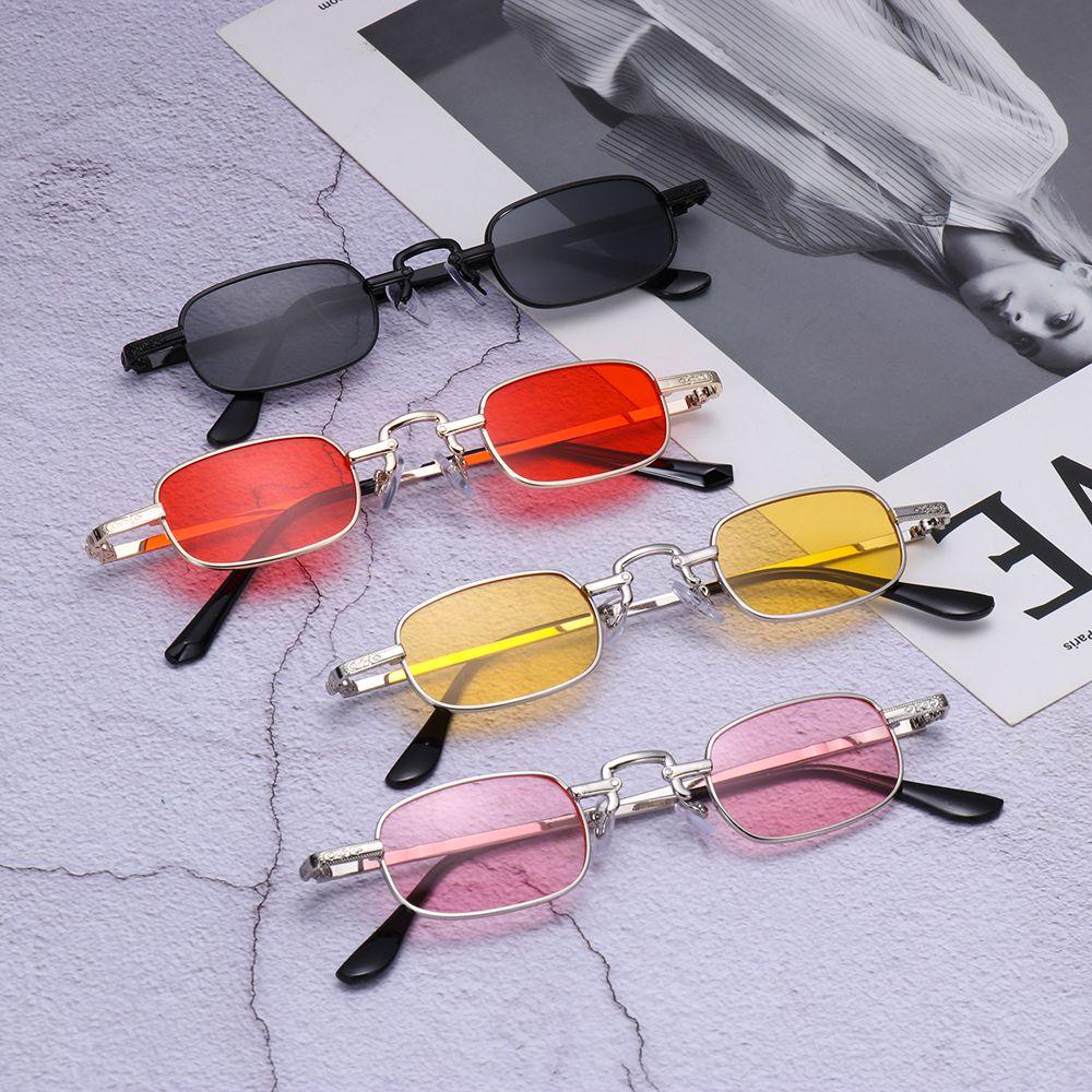 Kính Mát Hình Chữ Nhật Nhỏ Màu Sắc Kẹo Ngọt Phong Cách Vintage