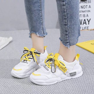 Giày thể thao đế lượn dây vàng, cam