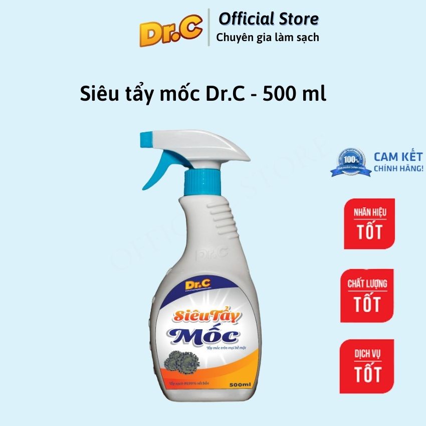 Siêu tẩy mốc chính hãng Dr.C tẩy mốc trên mọi bề mặt áo quần, sàn nhà