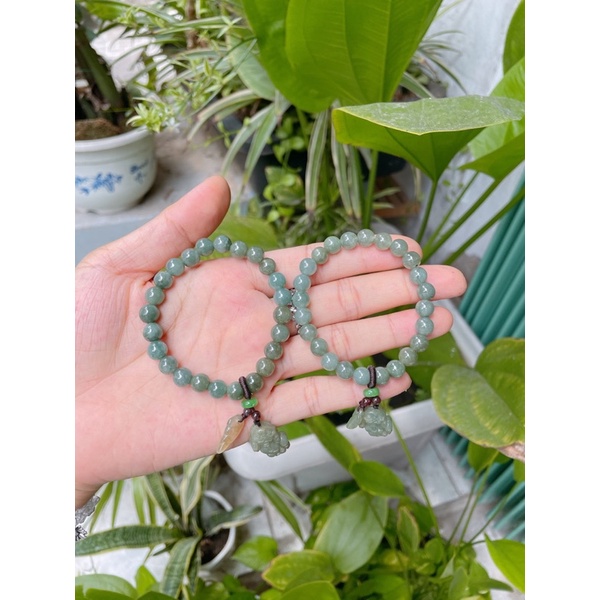 Vòng tay mix tỳ hưu Jadeite tự nhiên (cam thach dầu)