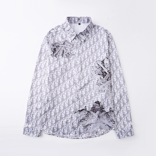 Áo Sơ Mi Dài Tay In Họa Tiết Dior Cá Tính V28