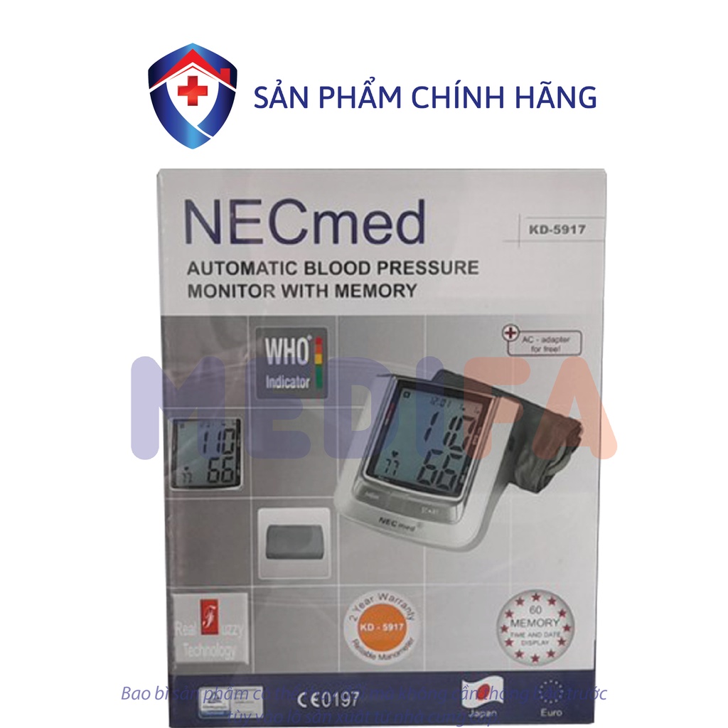 [Chính hãng] Máy đo huyết áp điện  tử cao cấp bắp tay NECmed KD 5917