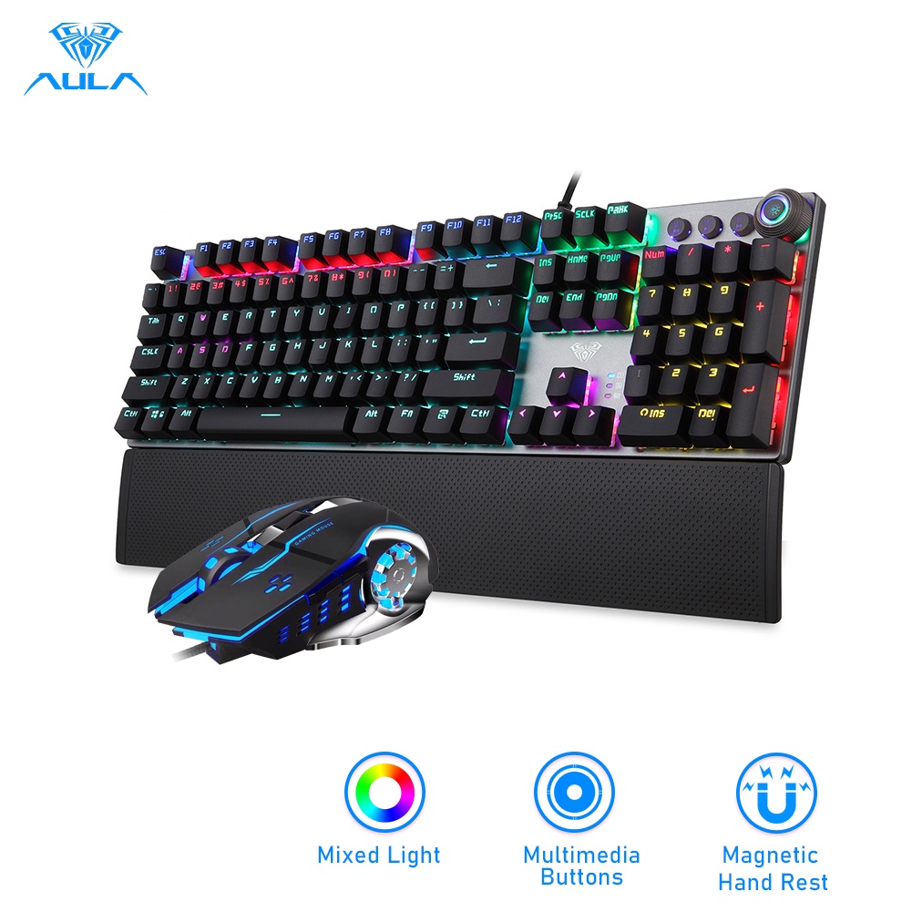 Set bàn phím và chuột máy tính cơ chơi game AULA F2088/2058 + S20 nhiều màu tùy chọn cho máy tính xách tay máy tính bàn