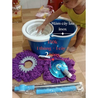 Trọn bộ thùng lau nhà 360* cây inox