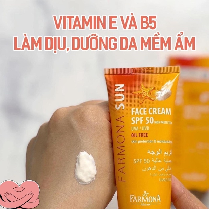(Nội Địa) Kem Chống Nắng Farmona Sun Face Cream SPF50 Oil Free 50ml - Famona