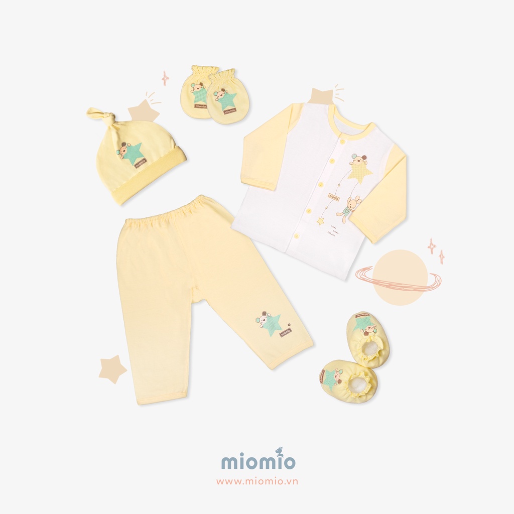 Set 5 Món Đồ Dài Sơ Sinh MIOMIO - In Hình Cho Bé Trai, Bé Gái (Từ 0-3M), Vải Cotton