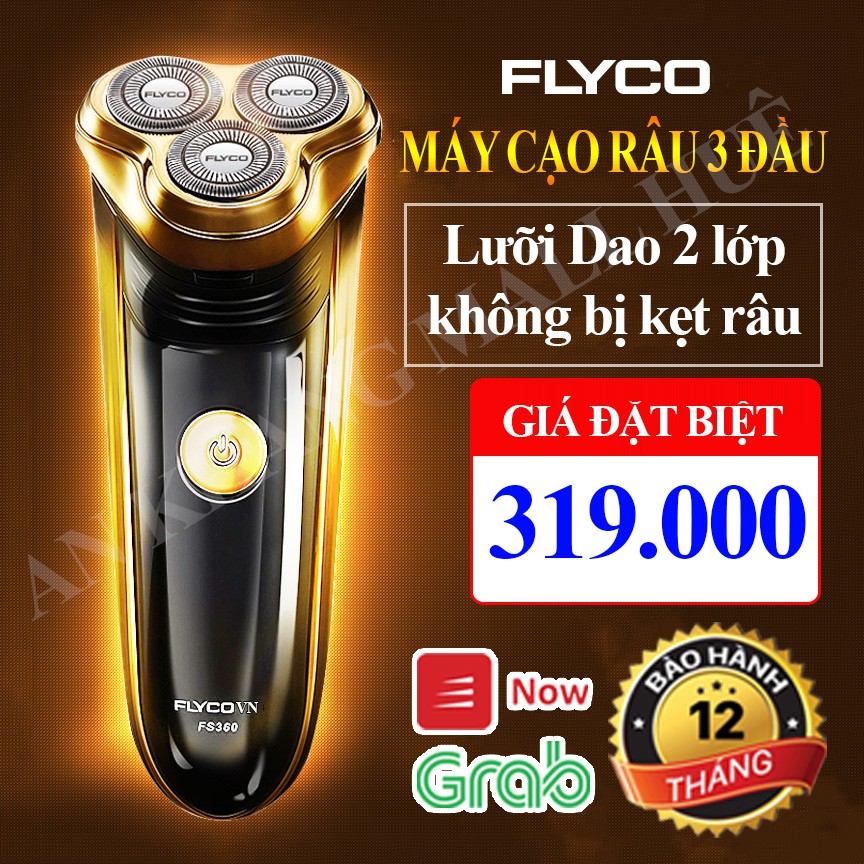 Máy Cạo Râu Flyco 3 Lưỡi Kép FS360VN Hàng Chính Hãng VLS