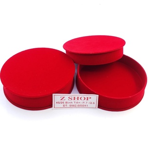 01 hộp đựng trang sức nhung hình tròn cứng cáp size 8.5cm cao cấp