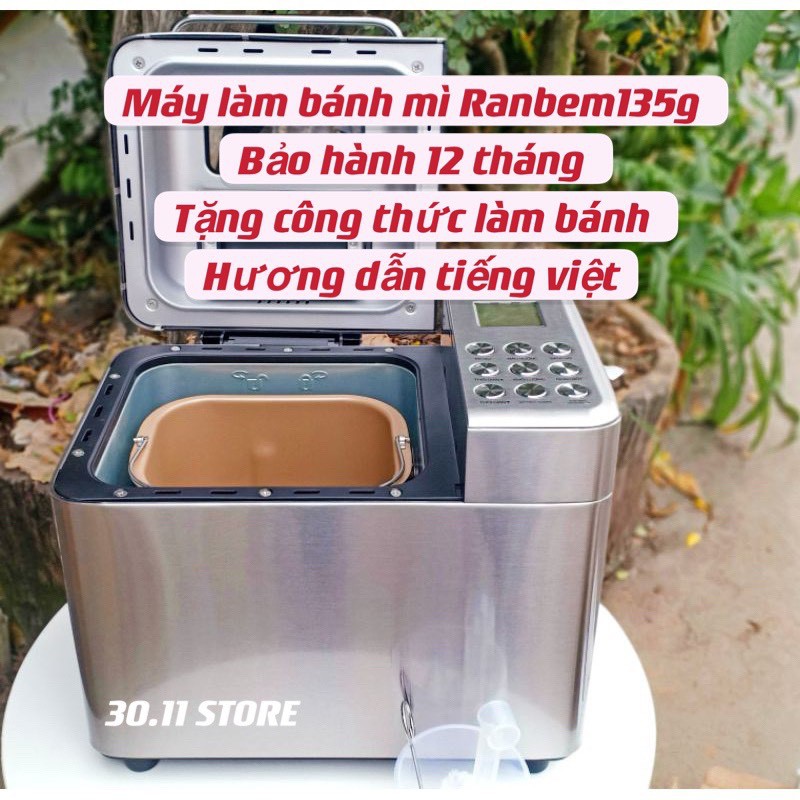 Máy làm bánh mỳ Ranbem 135G đa năng tự động bảo hành 12 tháng