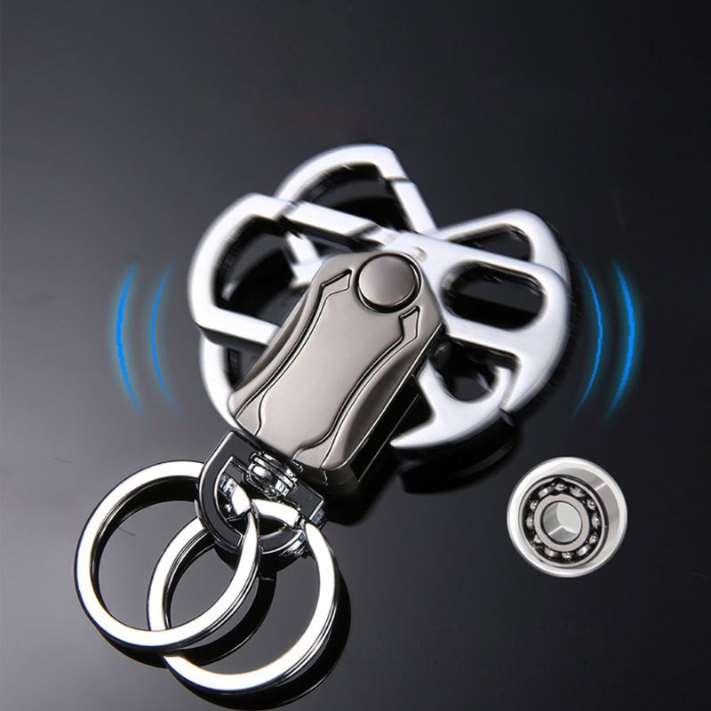 HAP  4-in-1 Heavy Duty Key Chain Anti-Anxiety Fidget Spinner Rotatable Keyring Box Cutter Phone Holer Bottle Opener Keychain