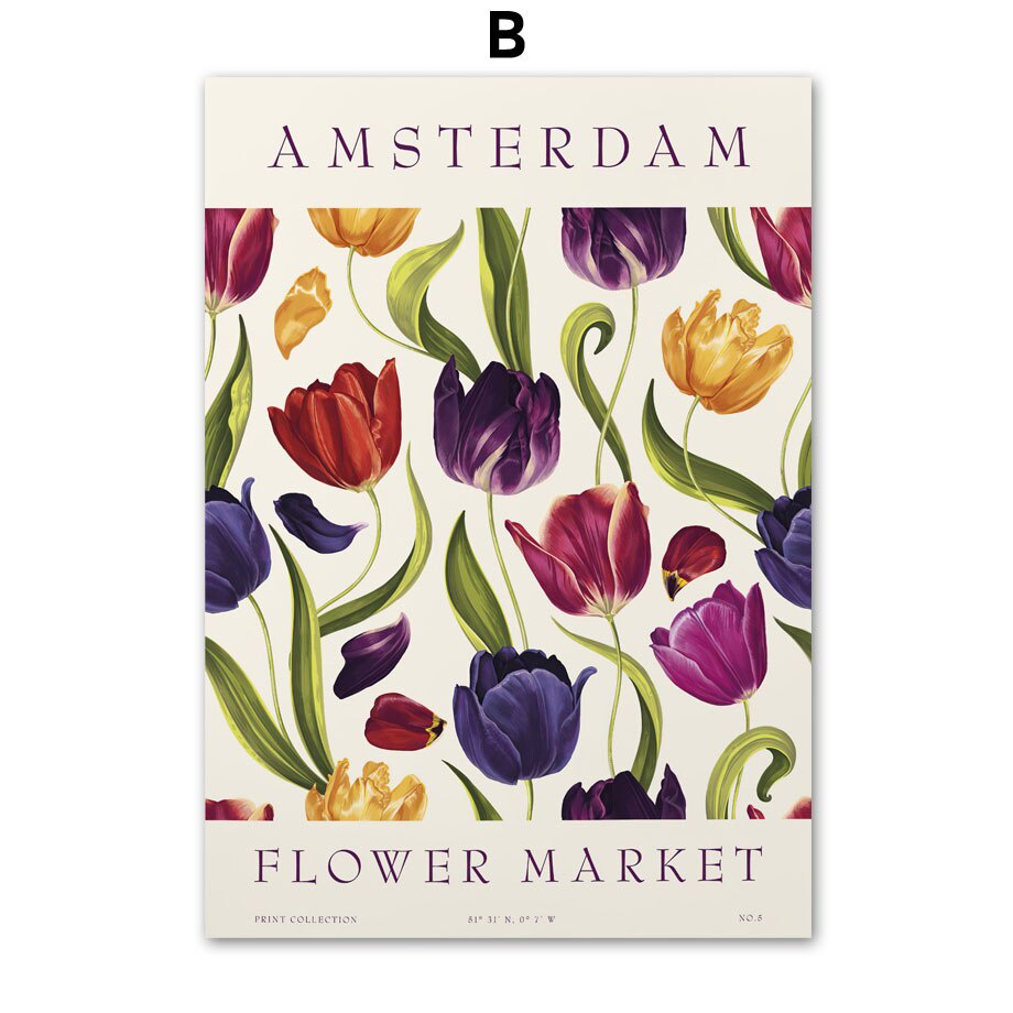 Tranh Vải Bạt Treo Tường In Hình Hoa Trừu Tượng Phong Cách Paris Paris Trang Trí Nhà Cửa