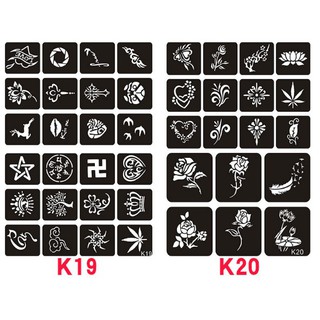 KHUÔN VẼ HENNA DÙNG NHIỀU LẦN( INBOX CHỌN KHUÔN) (không kèm mực)